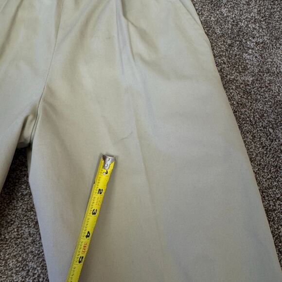 Vintage Yves Saint Laurent YSL Cinched Khaki Trousers Crop Gold Button France 40 - Picture 5 of 14